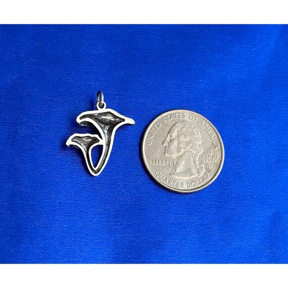 Sterling Silver Chanterelle Mushroom Charm,Silver Chanterelle Mushroom Charm - Picture 4 of 4
